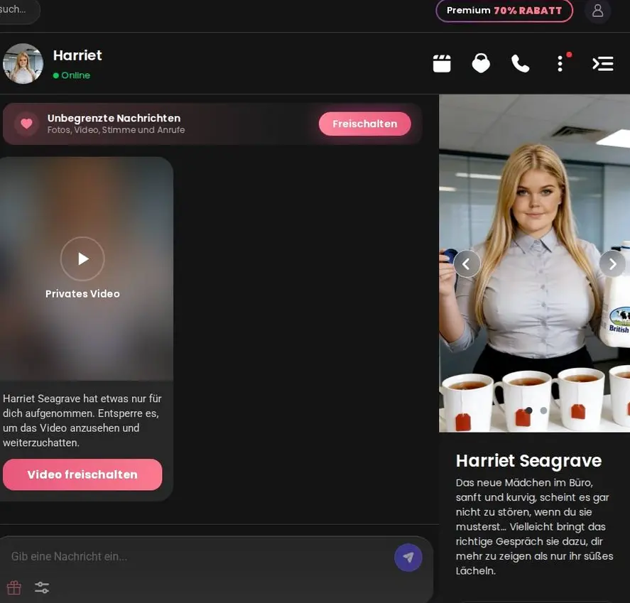 Nach den kostenlosen Nachrichten erscheint eine gesperrte private Videovorschau.