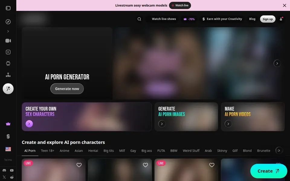 Lovescape: Oberfläche der offiziellen Website (Bilder unscharf)